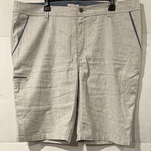 Carbon 2 Cobalt Men's 38 Cotton/Linen Blue Flat Front Chino Shorts - Picture 3 of 4